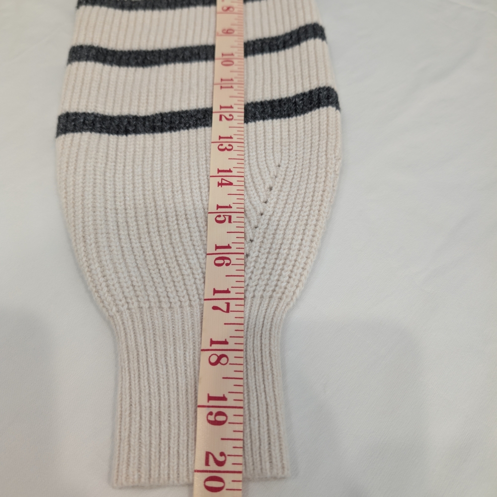Free Assembly Unisex Half Zip Sweater Size Small Chunky Knit Black Stripes - Picture 11 of 12
